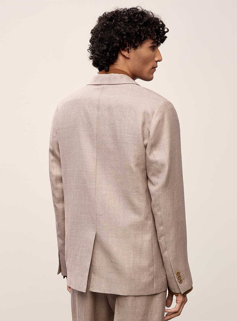 Double-breasted linen and wool suit jacket product image 3