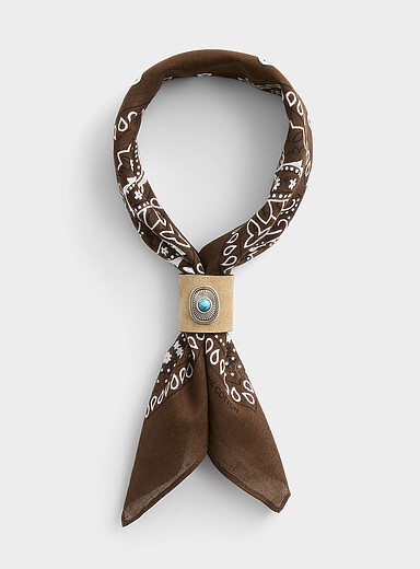 Le bandana marron accent turquoise