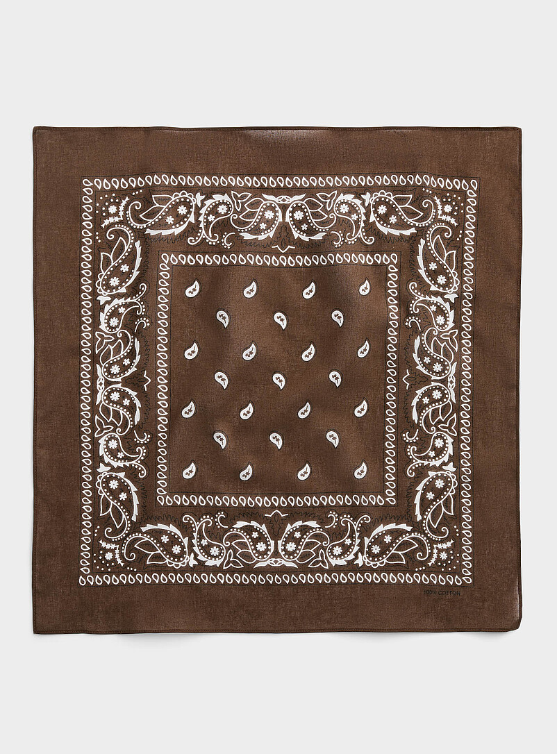 Mancino: Le bandana marron accent turquoise Brun pour homme
