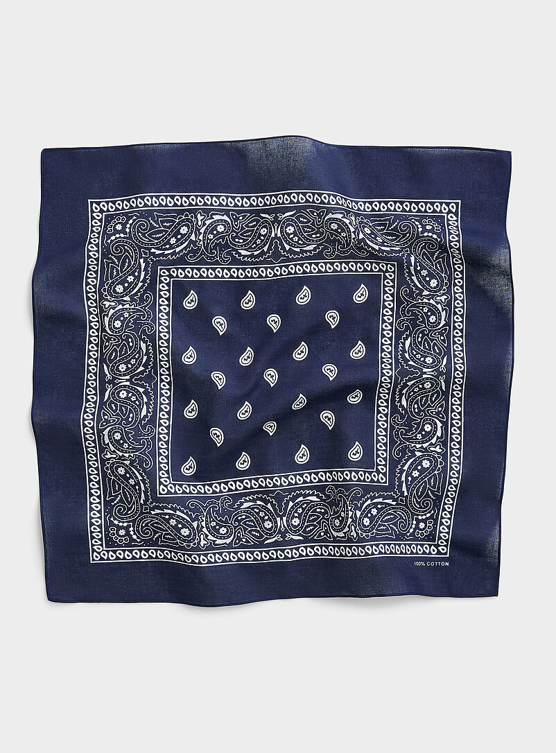 Mancino: Le bandana marron accent turquoise Brun pour homme