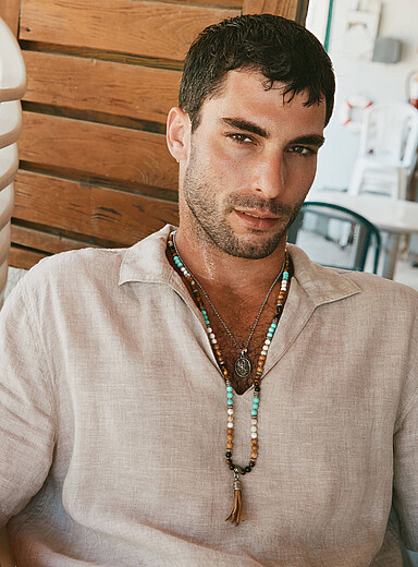 Tassel pendant bead necklace