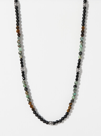 Le collier petites billes accent m&eacute;tallique