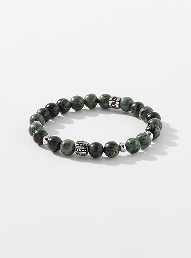 Marbled-bead elastic bracelet