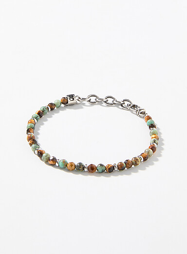 Natural stone mini-bead bracelet