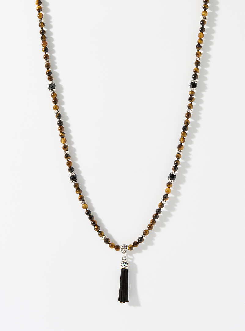 Tassel pendant bead necklace product image (primary)
