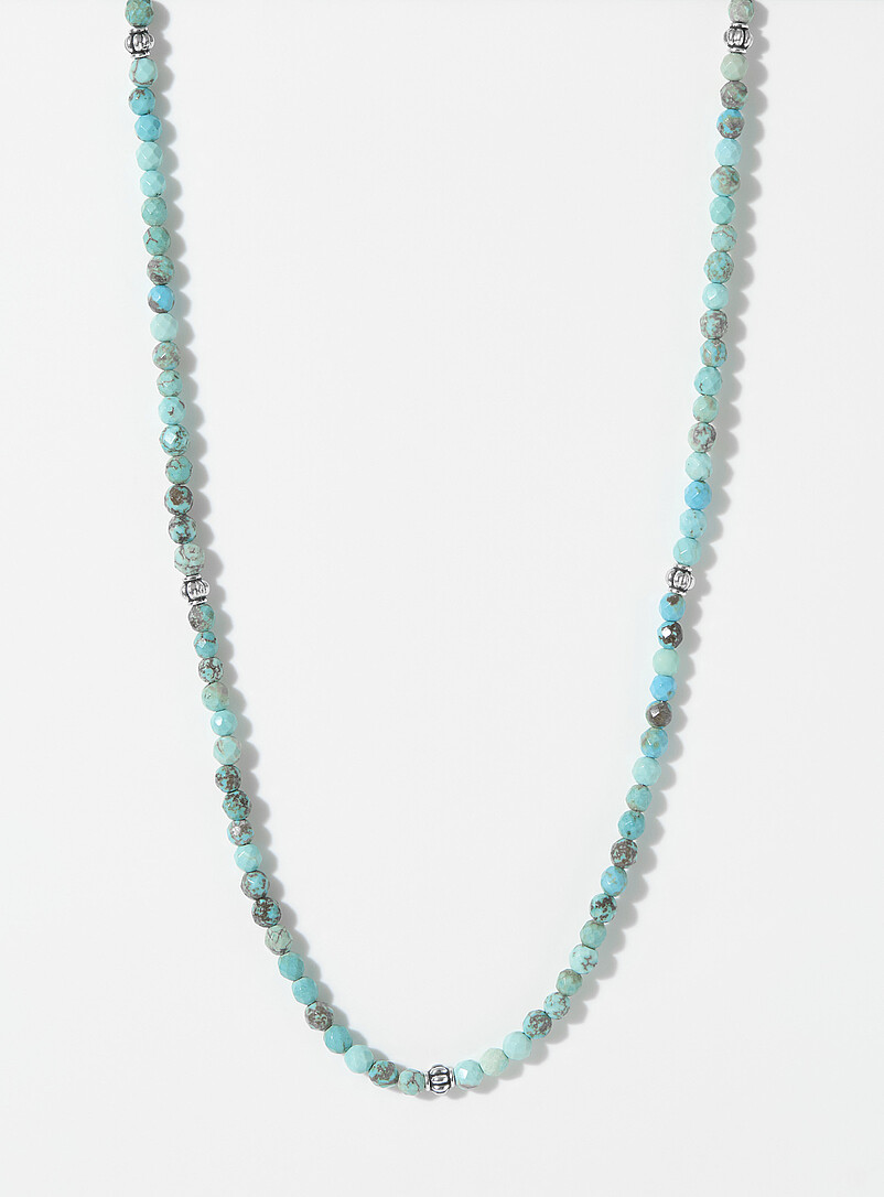 Metallic-Accent Small-Bead Necklace