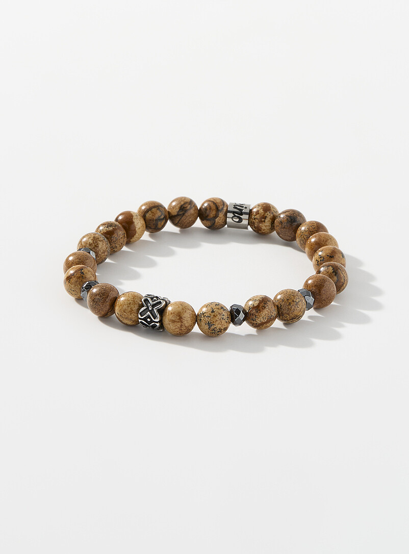 Marbled-Bead Elastic Bracelet
