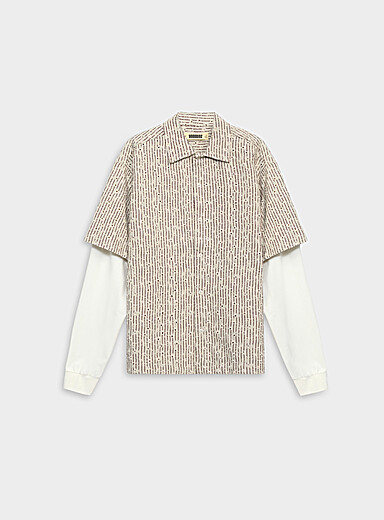 Wang embroidered-jacquard fooler shirt
