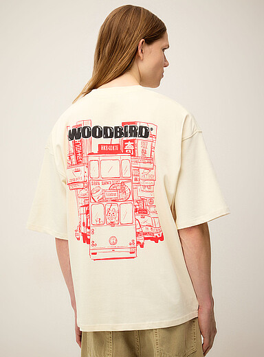 Le t-shirt dos graphique Beam Tram <b>Coupe carr&eacute;e, &eacute;paules tombantes</b>