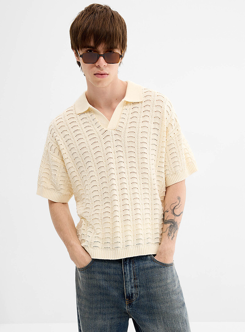 Pointelle Johnny-collar polo product image 2