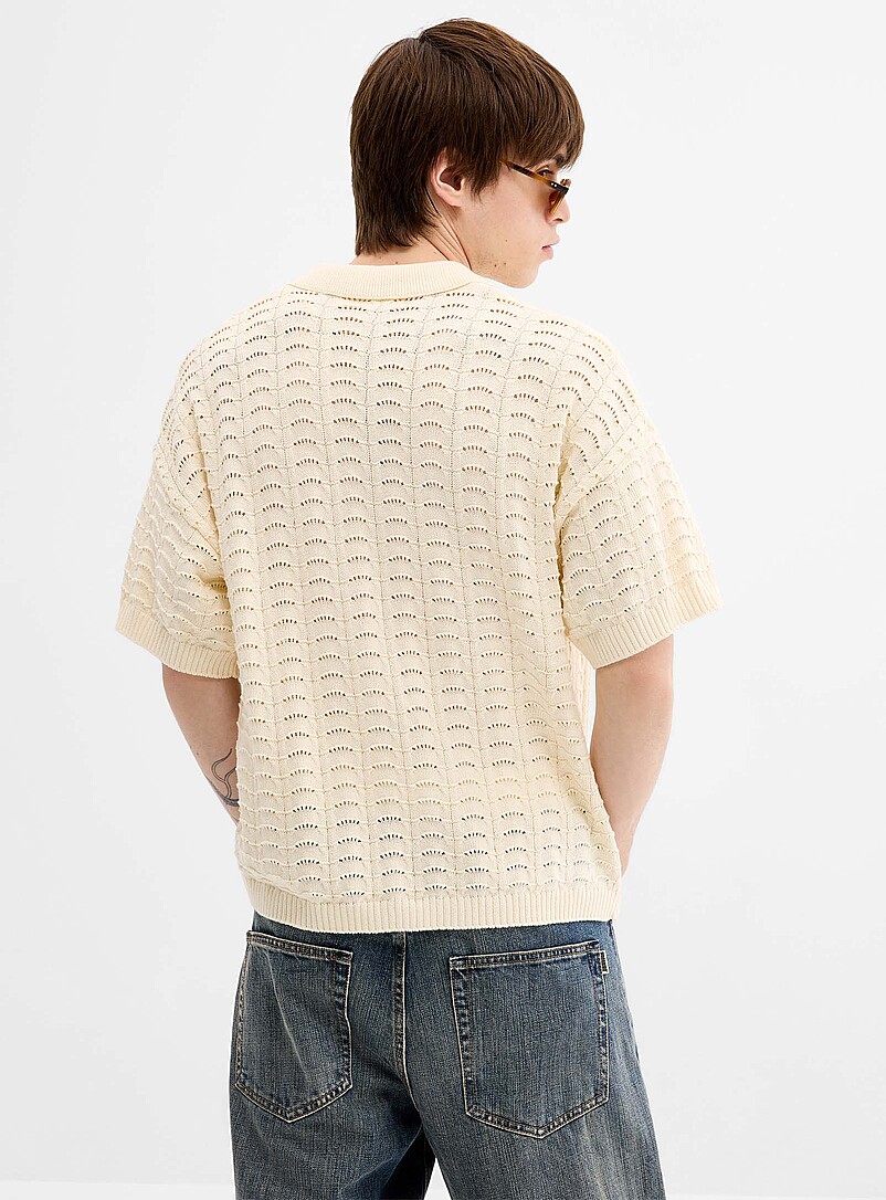 Pointelle Johnny-collar polo product image 3