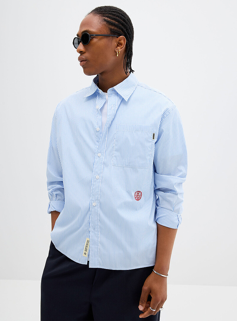 Embroidery pinstripe shirt product image (primary)