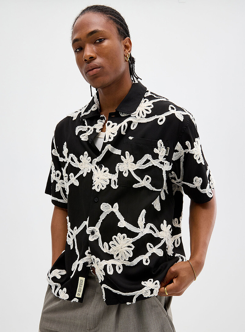 Contrasting floral ribbon shirt product image (primary)