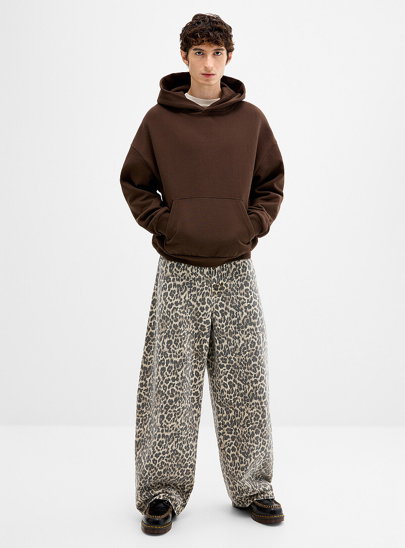 Leopard barrel-leg jean product image (primary)