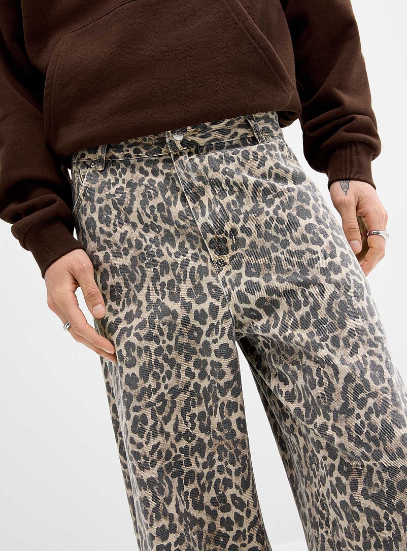 Leopard barrel-leg jean product image 2