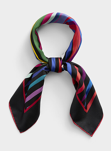 Le foulard imprim&eacute; courbes color&eacute;es