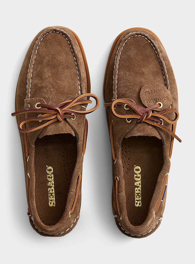 Sebago: La chaussure bateau Portland Artisan Chocolat - Espresso pour homme