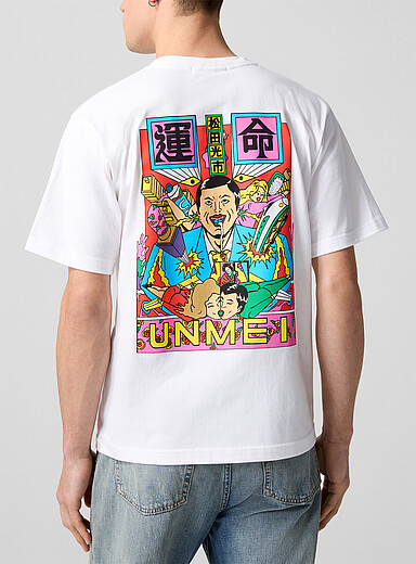 Beams White Unmei printed T-shirt for men