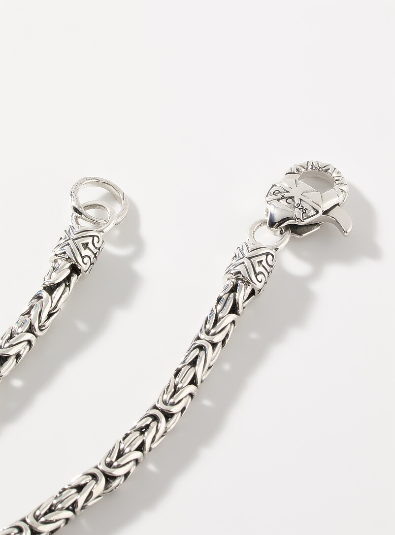 Clocks and Colours: La cha&icirc;ne en argent Aztec Argent pour homme