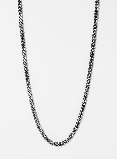 Clocks and Colors Silver Stainless steel curb-link chain for men