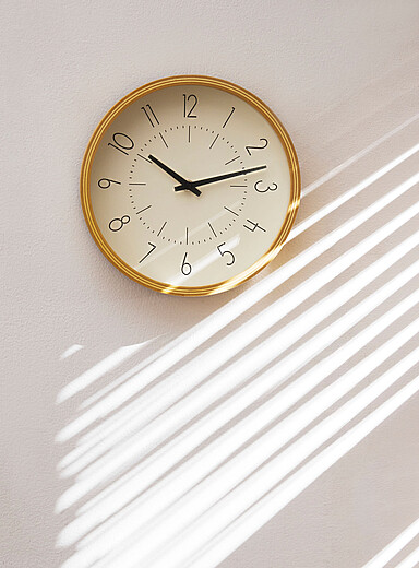 Plywood round wall clock