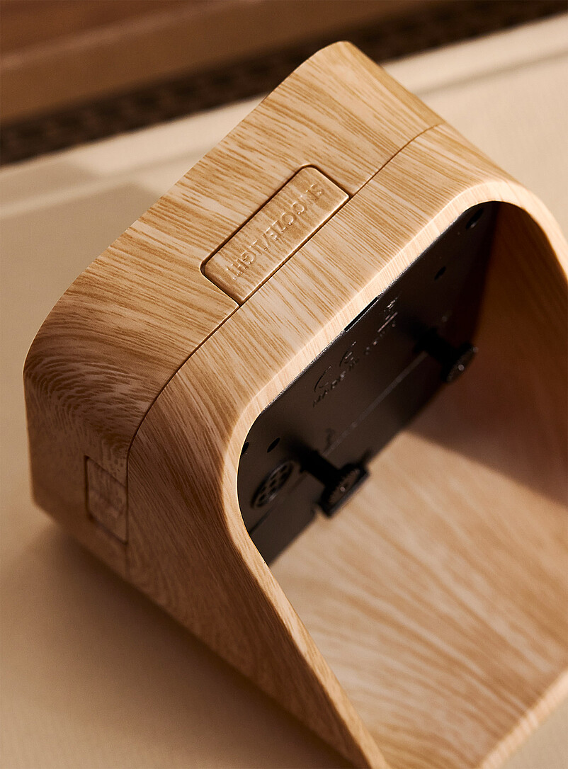 Faux-wood table clock product image 3
