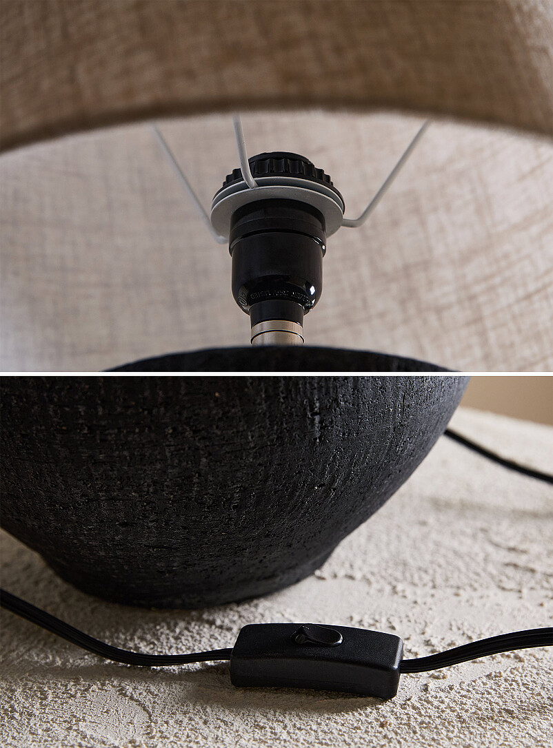 Terracotta table lamp and pure linen lampshade product image 3