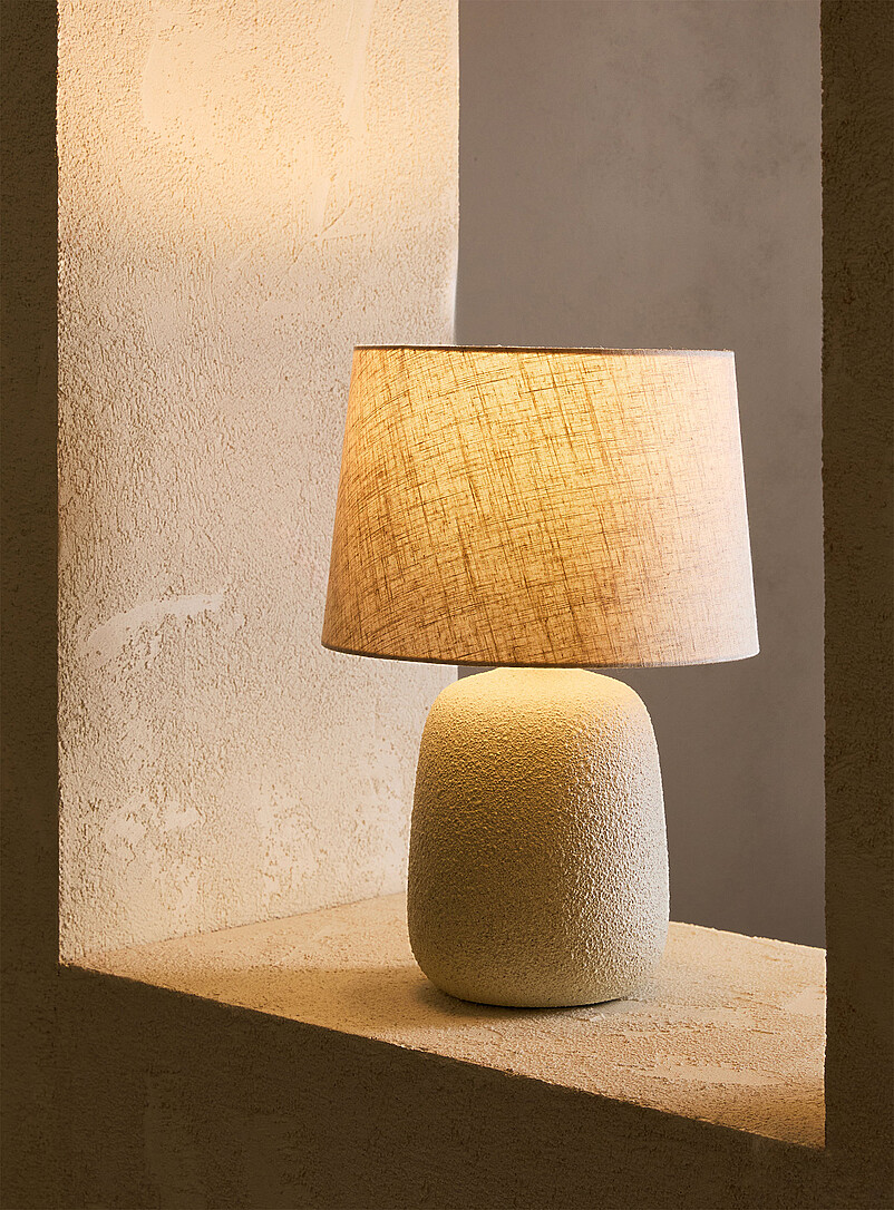 Stoneware table lamp and pure linen lampshade product image (primary)