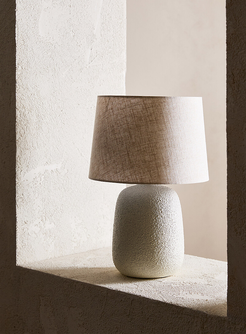 Stoneware table lamp and pure linen lampshade product image 2