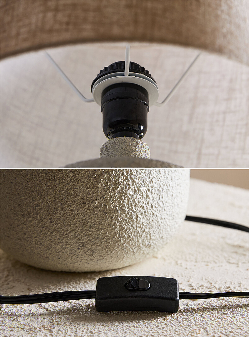 Stoneware table lamp and pure linen lampshade product image 3