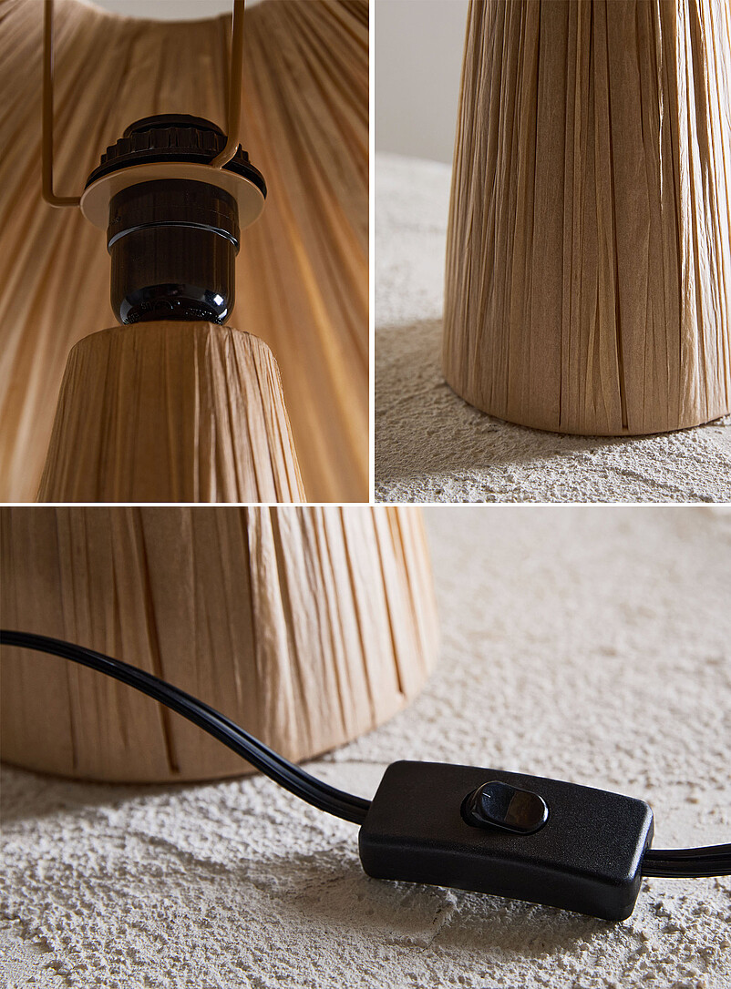 Raffia paper table lamp product image 3