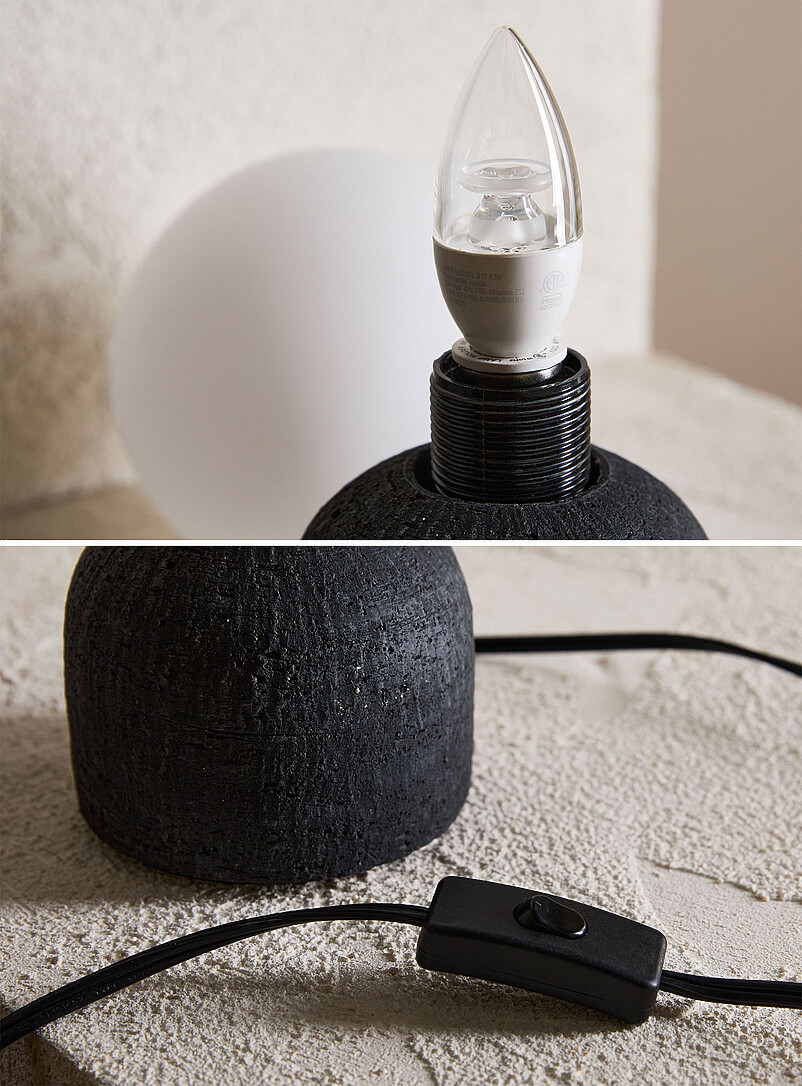 Terracotta table lamp and spherical lampshade product image 3