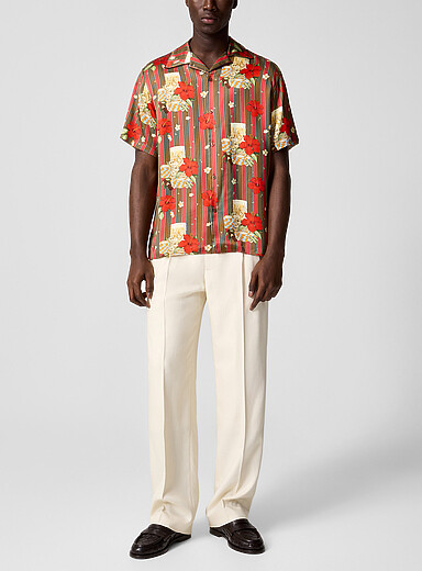 Dr&ocirc;le de Monsieur: Le pantalon double plis &eacute;cru Ivoire - Beige cr&egrave;me pour homme