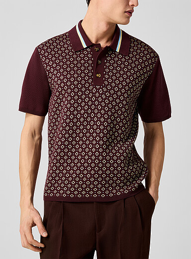Cravate mosaic jacquard polo shirt