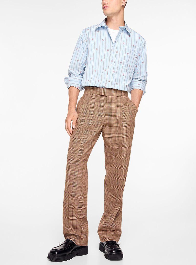 Prince of Wales pleated pant product image (primary)