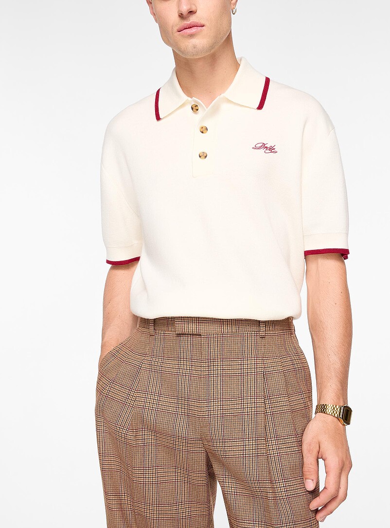 Red embroidered signature polo product image (primary)