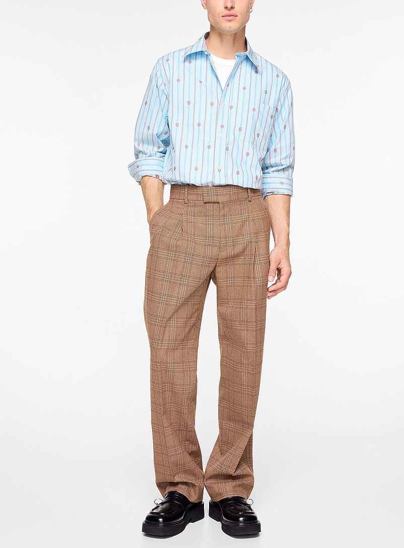 Repeated logo striped shirt product image 2