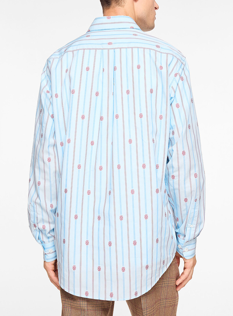 Repeated logo striped shirt product image 3