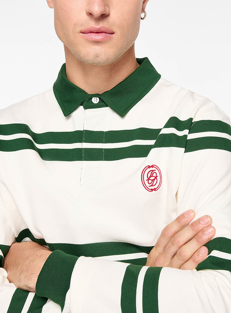 Green rugby-stripe polo shirt product image 2