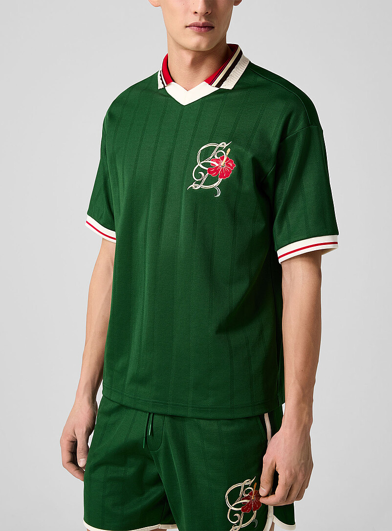 Hibiscus embroidered soccer jersey product image 2