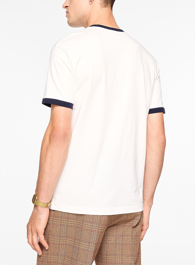 Small slogan contrast trim T-shirt product image 3