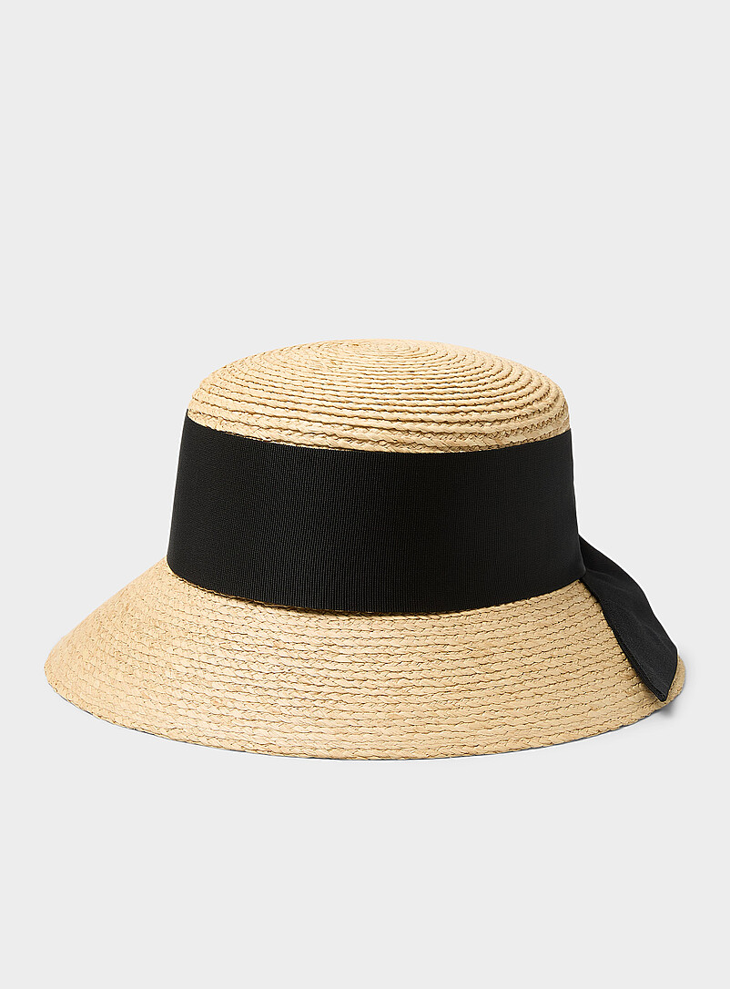 Raffia ribbon cloche hat Exclusive collection from Italy | Simons ...