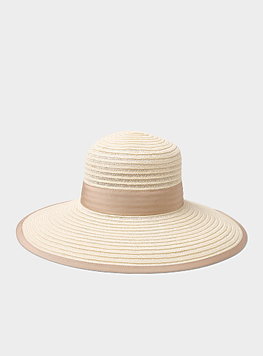 Sheer stripe hemp hat <b>Exclusive collection from Italy</b>