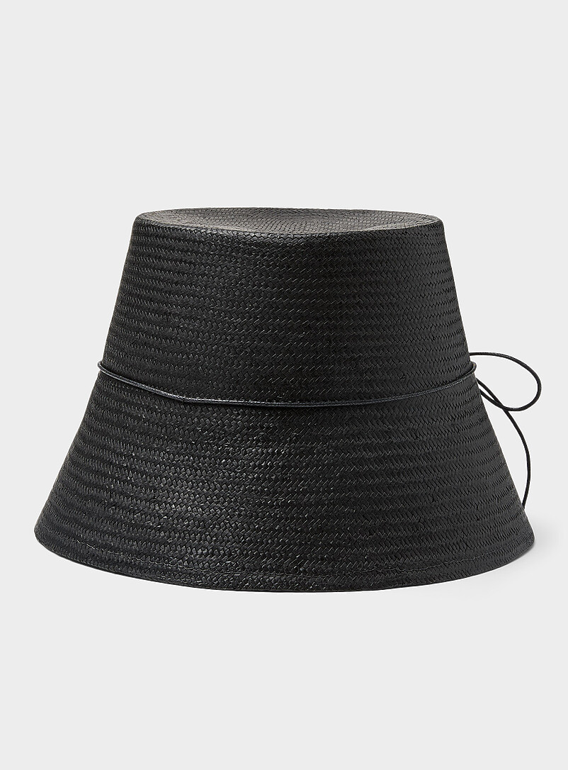 Fine bow straw straight cloche hat Exclusive collection from Italy product image (primary)