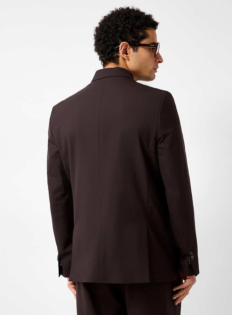 Be Able Brown Brown double-breasted jacket Wool-blend weave by Marzotto for men