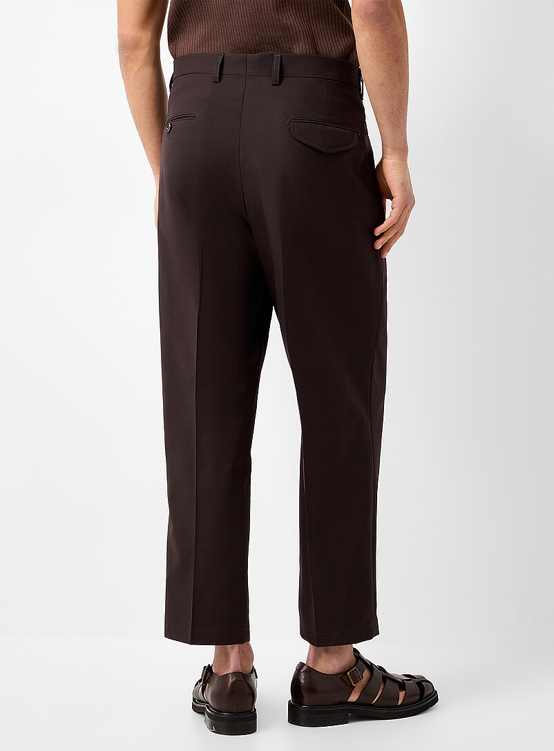 Be Able Brown Virgin wool blend pleated pant for men