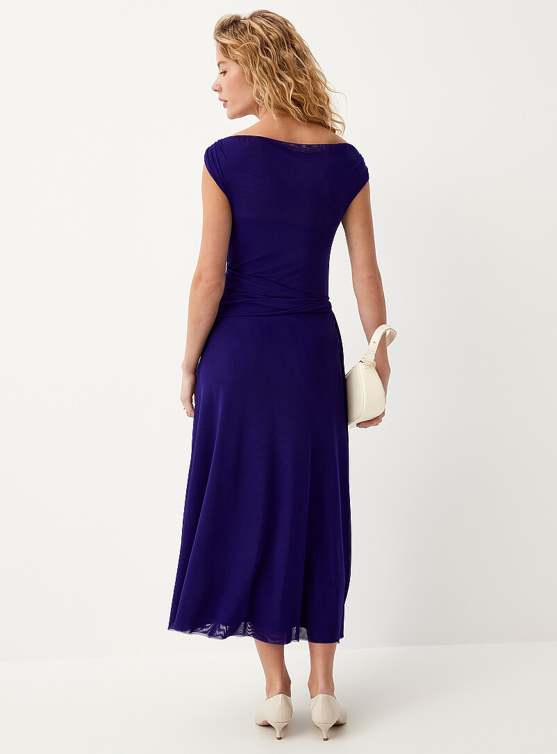 Ic&ocirc;ne: La longue robe d&eacute;tails torsad&eacute;s microfilet Rouge pour femme