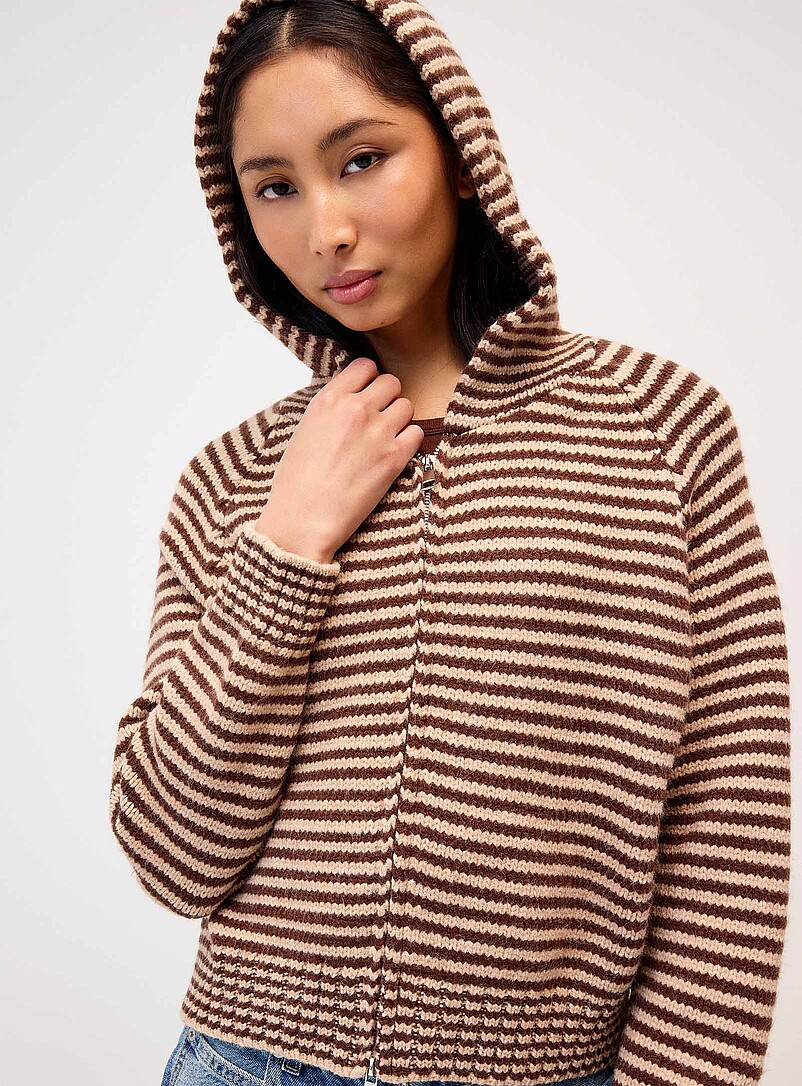 Striped zippered hooded cardigan | Twik | Stripes & Patterns | Simons