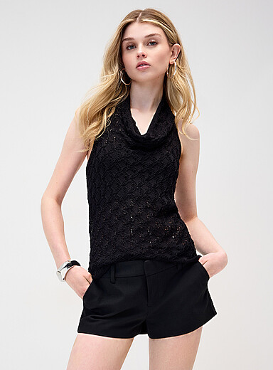 La camisole licou tricot pointelle