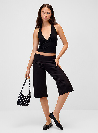 Fitted cropped halter cami